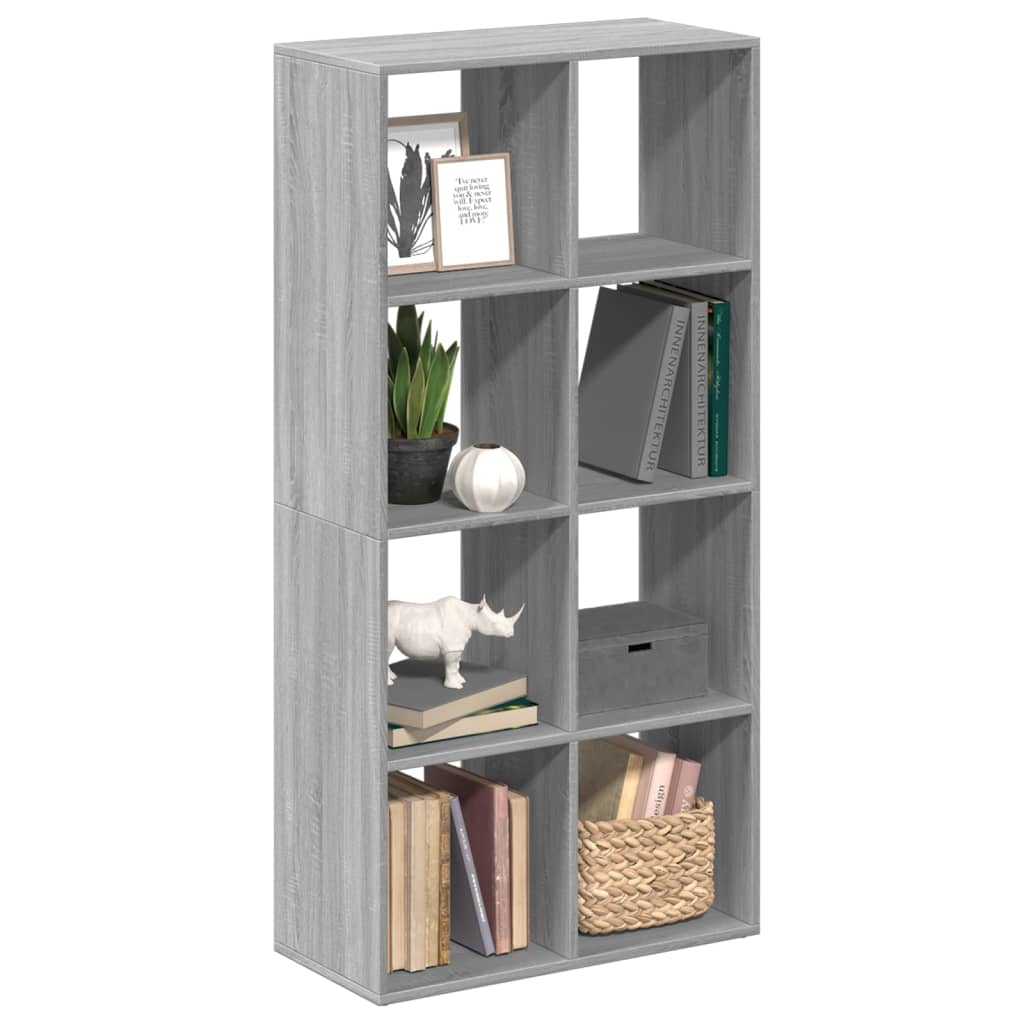 Bogreol/rumdeler - 69,5 × 29 × 137,5 cm i konstrueret træ, grå sonoma-eg