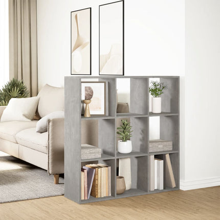 bogreol/rumdeler 102x29x103,5 cm konstrueret træ betongrå
