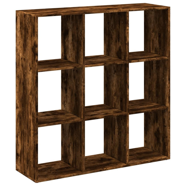 bogreol/rumdeler 102x29x103,5 cm konstrueret træ røget eg