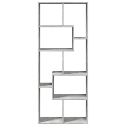 bogreol/rumdeler 67x25x161,5 cm konstrueret træ betongrå