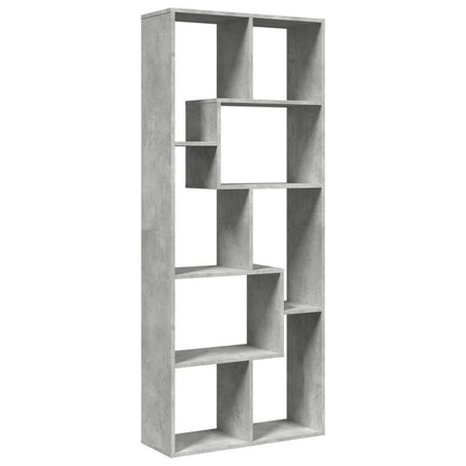 bogreol/rumdeler 67x25x161,5 cm konstrueret træ betongrå