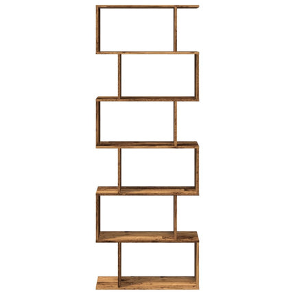 bogreol/rumdeler 70x24x193 cm 6 niveauer konstrueret træ
