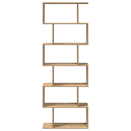 bogreol/rumdeler 70x24x193cm 6 niveauer konstrueret træ kunsteg