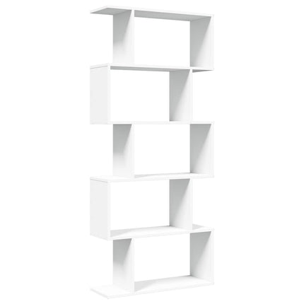 rumdelerreol 5-lags hvid 70x24x161 cm konstrueret træ