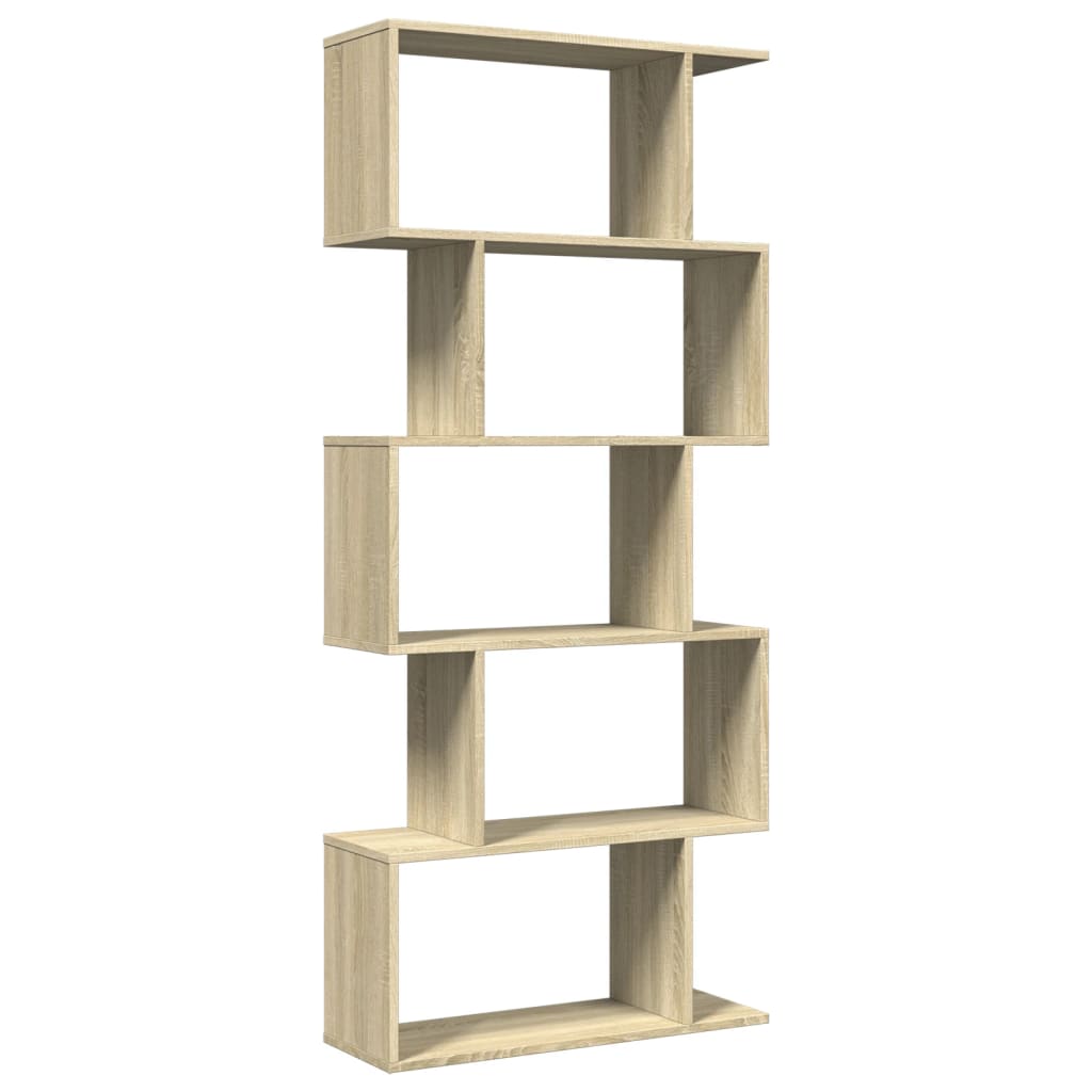 bogreol/rumdeler 70x24x161 cm 5 niveauer konstrueret træ billede