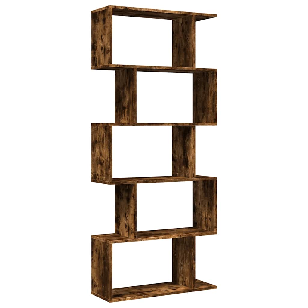 bogreol/rumdeler 70x24x161 cm 5 niveauer konstrueret træ billede