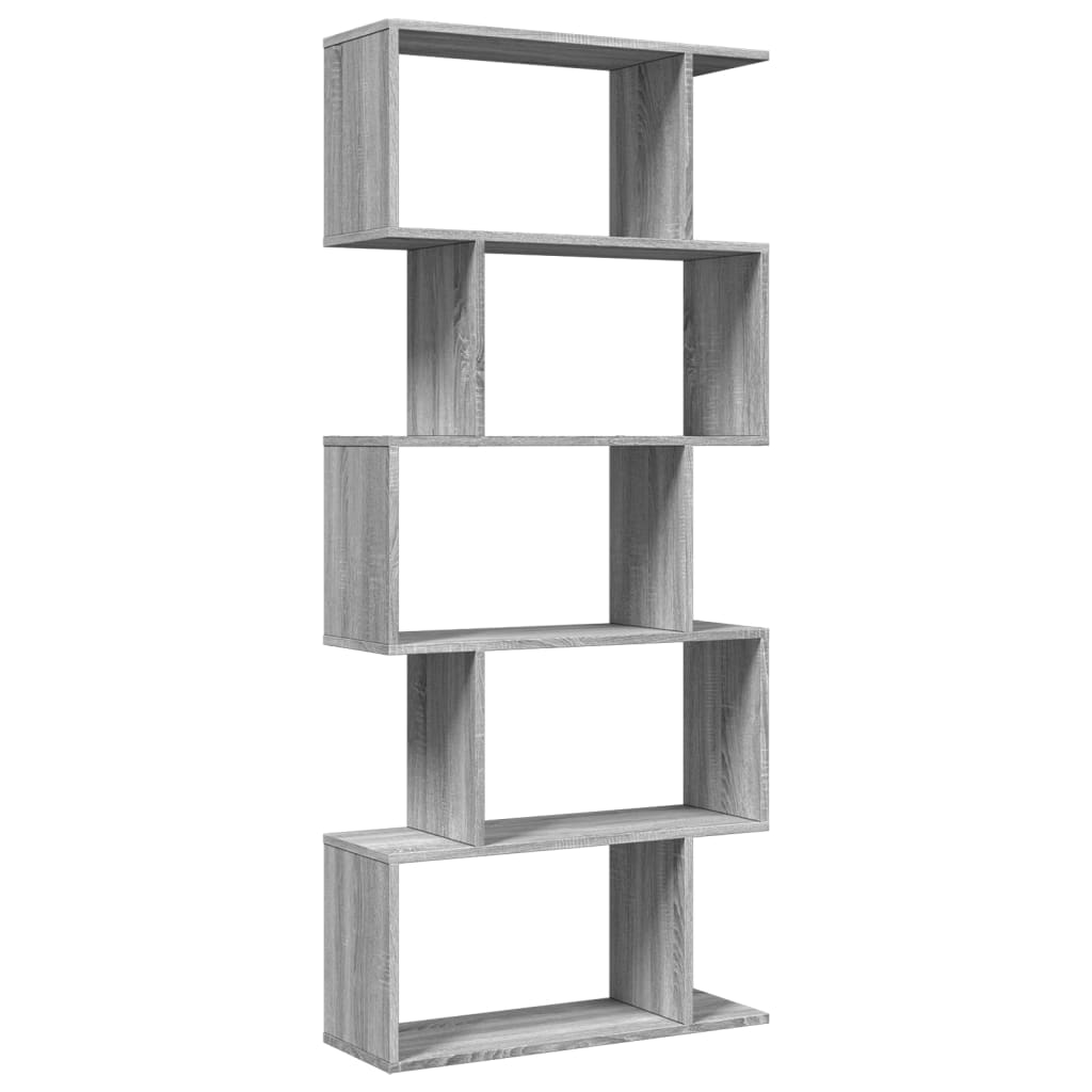 bogreol/rumdeler 70x24x161 cm 5 niveauer konstrueret træ billede