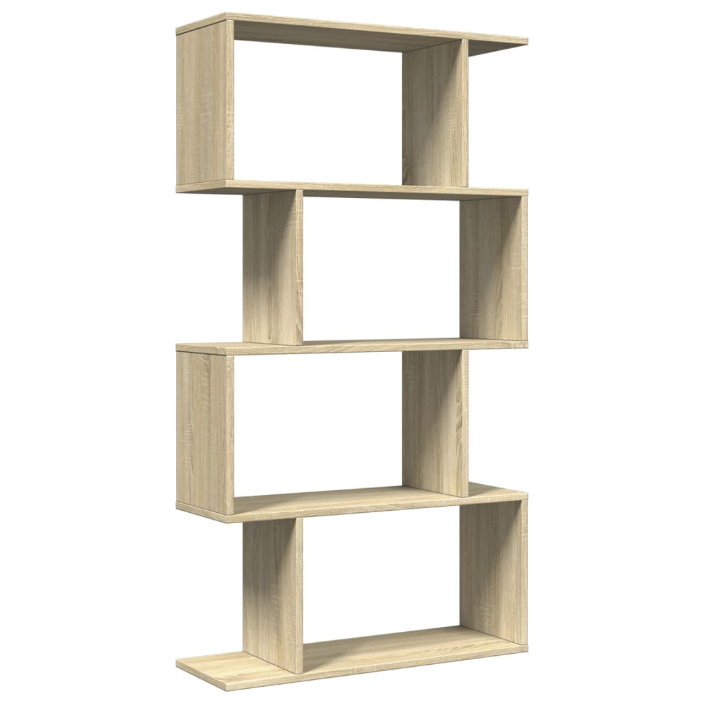 bogreol/rumdeler 70x24x129 cm 4 niveauer konstrueret træ billede