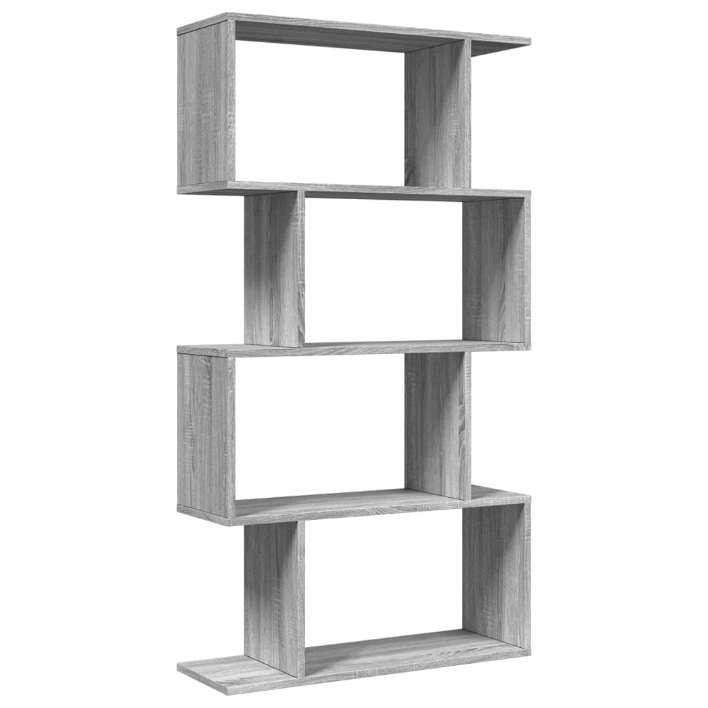 bogreol/rumdeler 70x24x129 cm 4 niveauer konstrueret træ billede