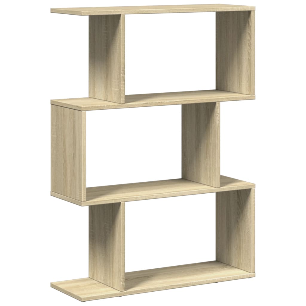 bogreol/rumdeler 70x24x97cm 3niveauer konstrueret træ sonoma-eg billede