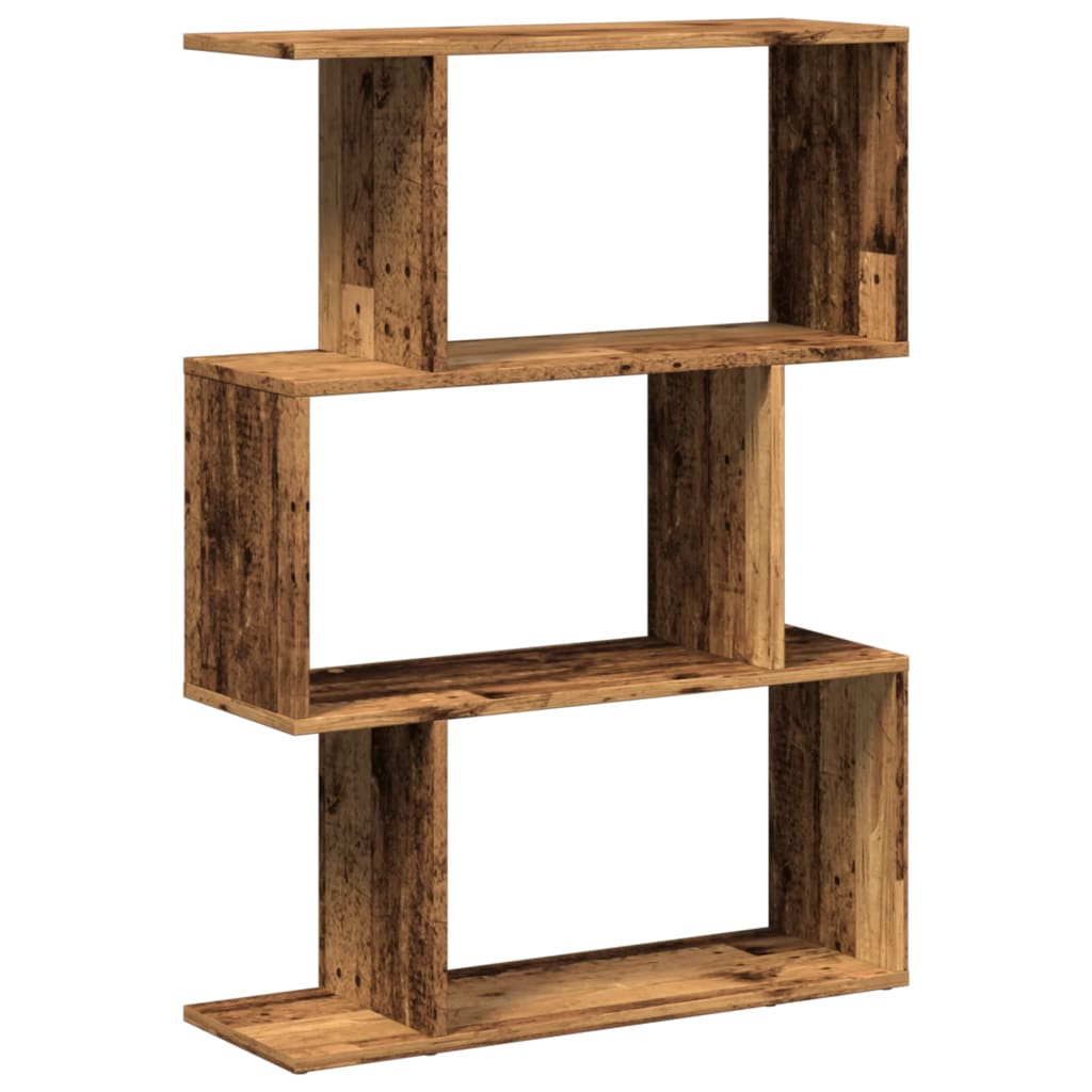 bogreol/rumdeler 70x24x97 cm 3 niveauer konstrueret træ hvid billede