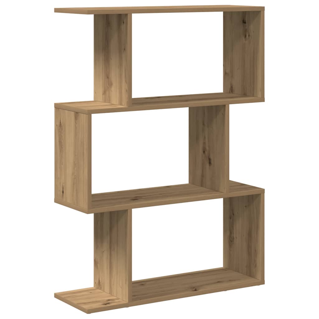 bogreol/rumdeler 70x24x97 cm 3 niveauer konstrueret træ kunsteg billede