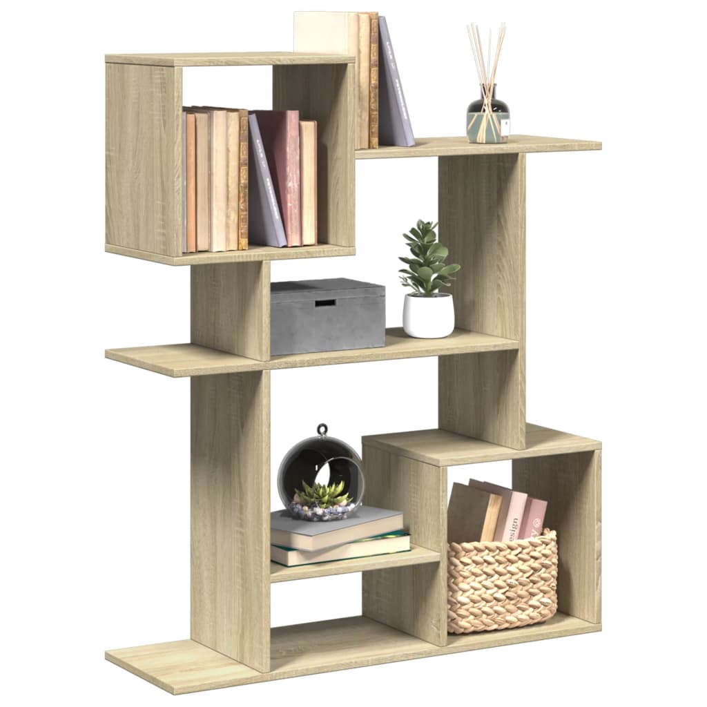 Bogreol/rumdeler i konstrueret træ - 92 × 29 × 112 cm, sonoma-eg