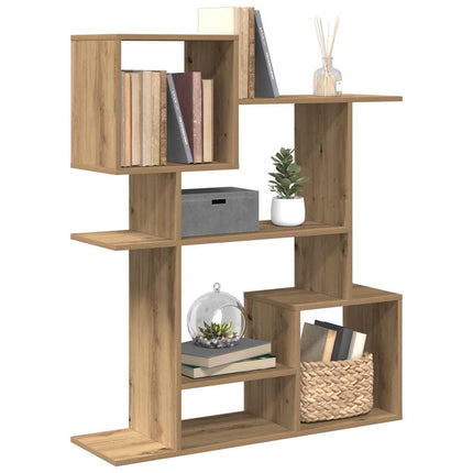 bogreol/rumdeler 92x29x112 cm konstrueret træ kunsteg