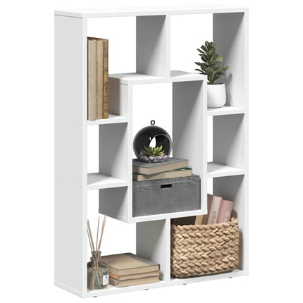 bogreol hvid 63x20x90 cm konstrueret træ