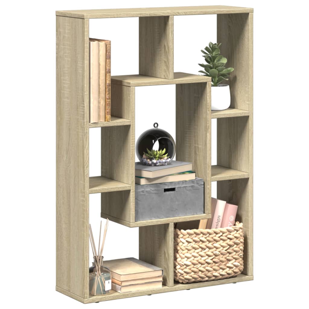 Bogreol 63×20×90 cm i konstrueret træ - sonoma-eg