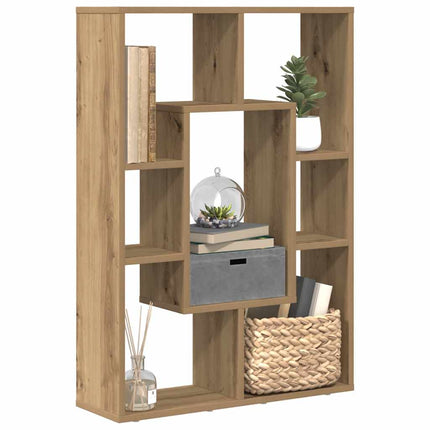 bogreol 63x20x90 cm konstrueret træ egetræsfarve