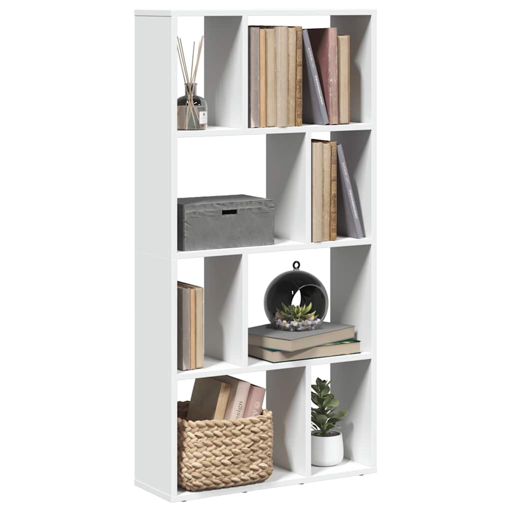 bogreol hvid 60x20x120,5 cm konstrueret træ billede