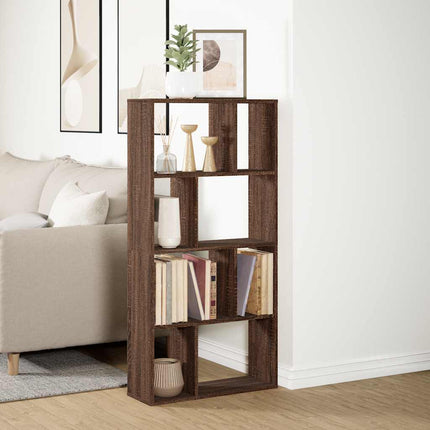 bogreol 60x20x120,5 cm konstrueret træ brun egetræsfarve