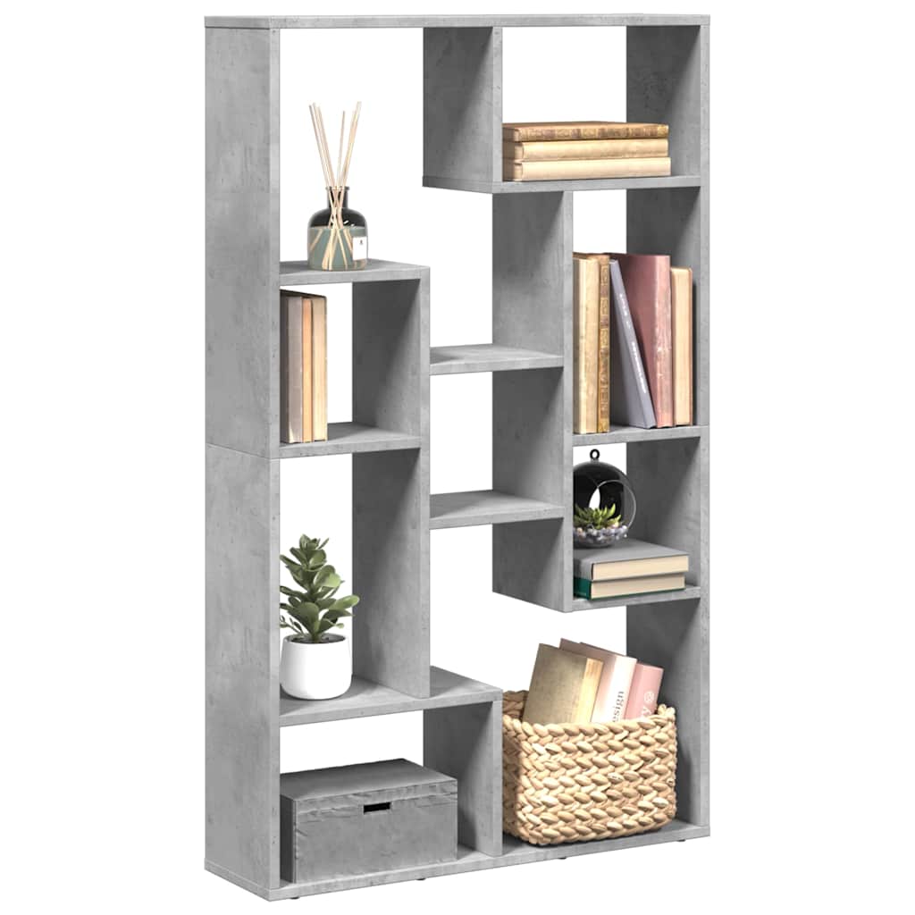 vidaXL bogreol 72x20x120,5 cm konstrueret træ betongrå