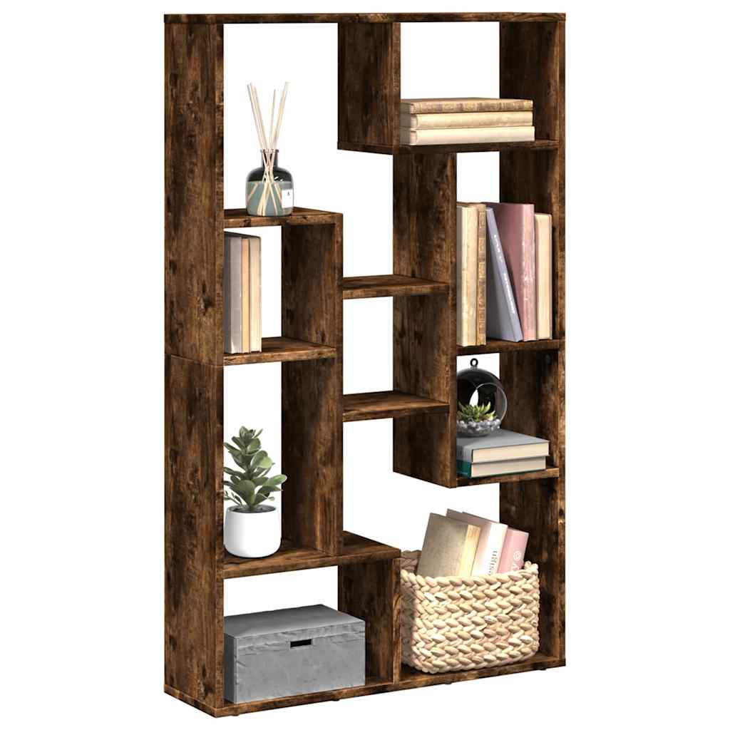 vidaXL bogreol 72x20x120,5 cm konstrueret træ røget egetræsfarve