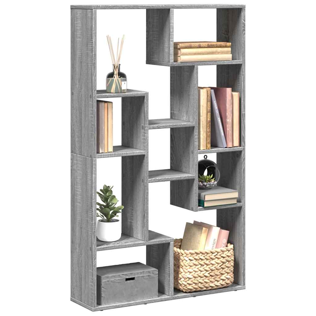 vidaXL bogreol 72x20x120,5 cm konstrueret træ grå sonoma-eg