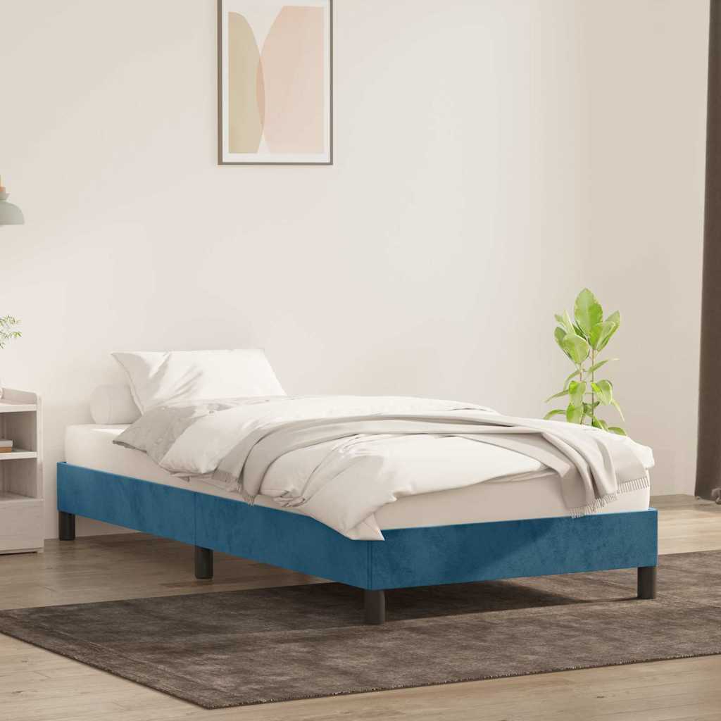 sengeramme uden madras 80x210 cm fløjl mørkeblå