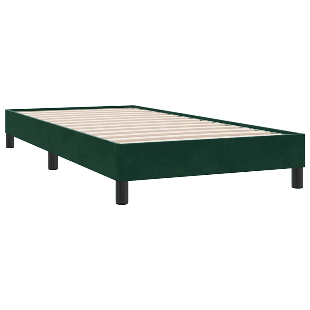 sengeramme uden madras 90x210 cm fløjl mørkegrøn