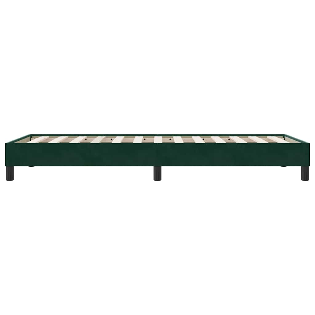 sengeramme uden madras 90x210 cm fløjl mørkegrøn