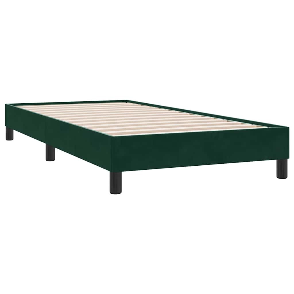 sengeramme uden madras 90x210 cm fløjl mørkegrøn
