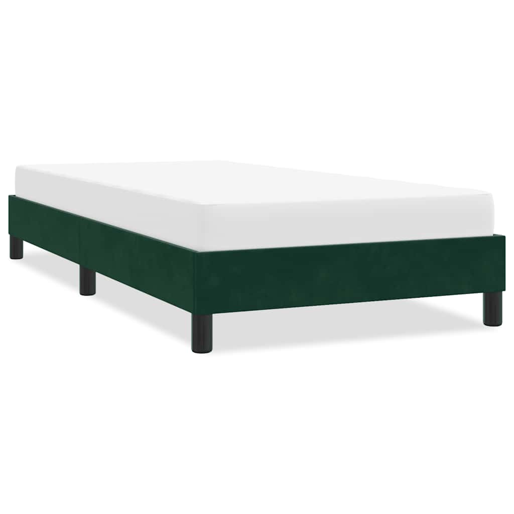 sengeramme uden madras 100x210 cm fløjl mørkegrøn