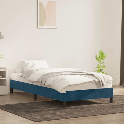 sengeramme uden madras 100x210 cm fløjl mørkeblå