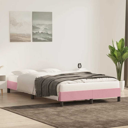 sengeramme uden madras 120x210 cm fløjl lyserød