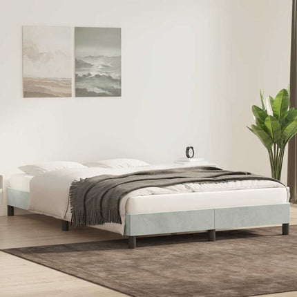 Sengeramme uden madras 140x210 cm fløjl lysegrå