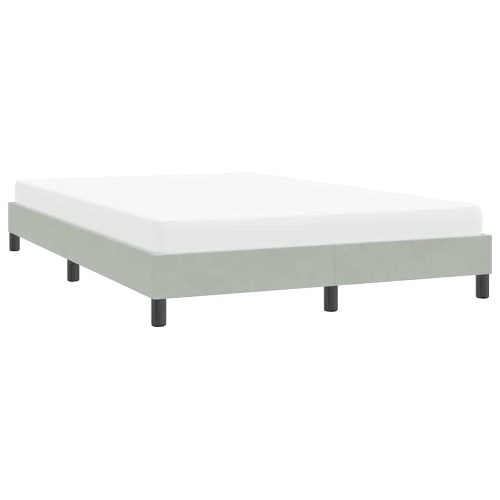 Sengeramme uden madras 140x210 cm fløjl lysegrå