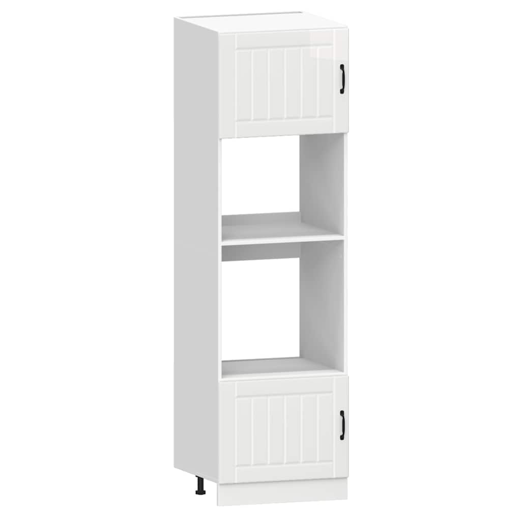 7-delt køkkenskabssæt "Lucca" højglans hvid konstrueret træ