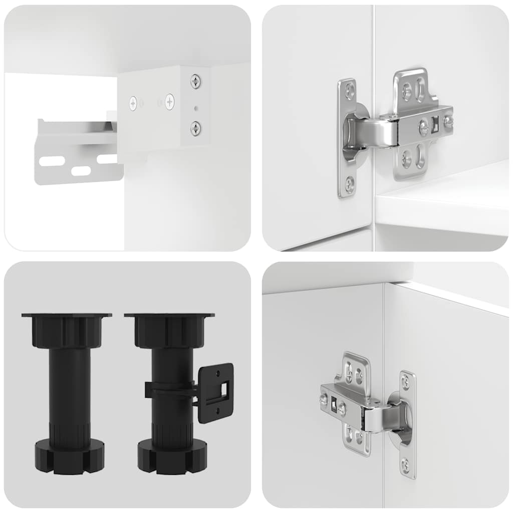 7 dele køkkenskabssæt Kalmar konstrueret træ hvid