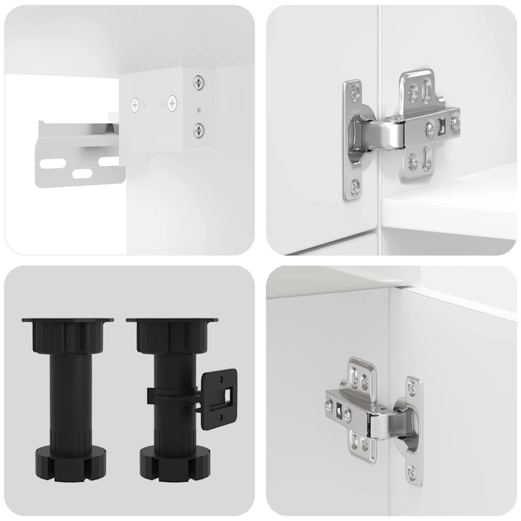 7 dele køkkenskabssæt Kalmar hvid højglans konstrueret træ