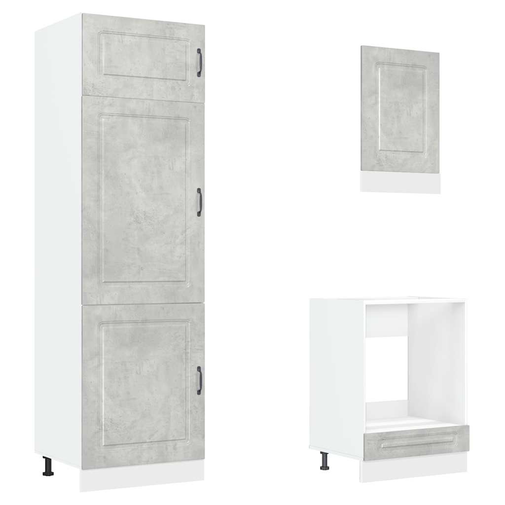 7 dele køkkenskabssæt Kalmar beton grå konstrueret træ