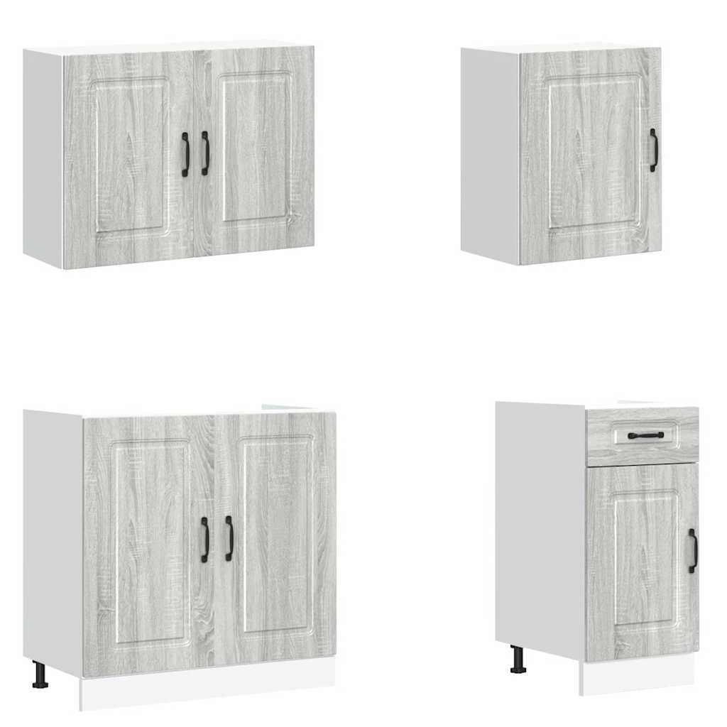 7 dele køkkenskabssæt Kalmar grå sonoma-eg konstrueret træ