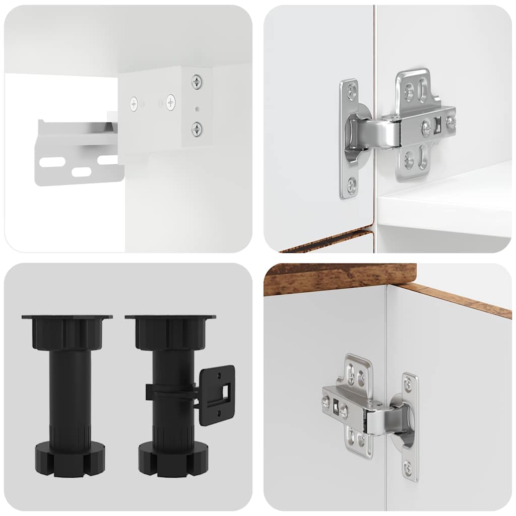 7 dele køkkenskabssæt Kalmar antikt træ konstrueret træ