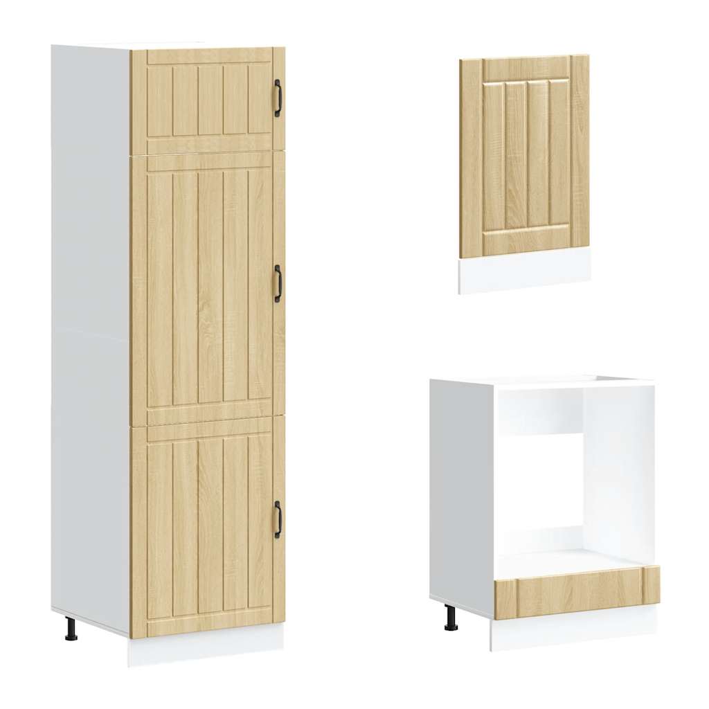 7 dele køkkenskabssæt Lucca sonoma-eg konstrueret træ