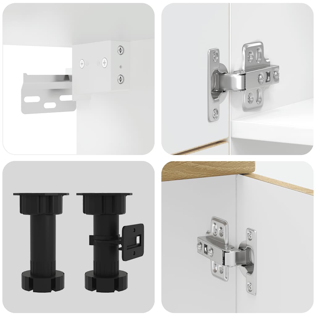 7 dele køkkenskabssæt Lucca sonoma-eg konstrueret træ