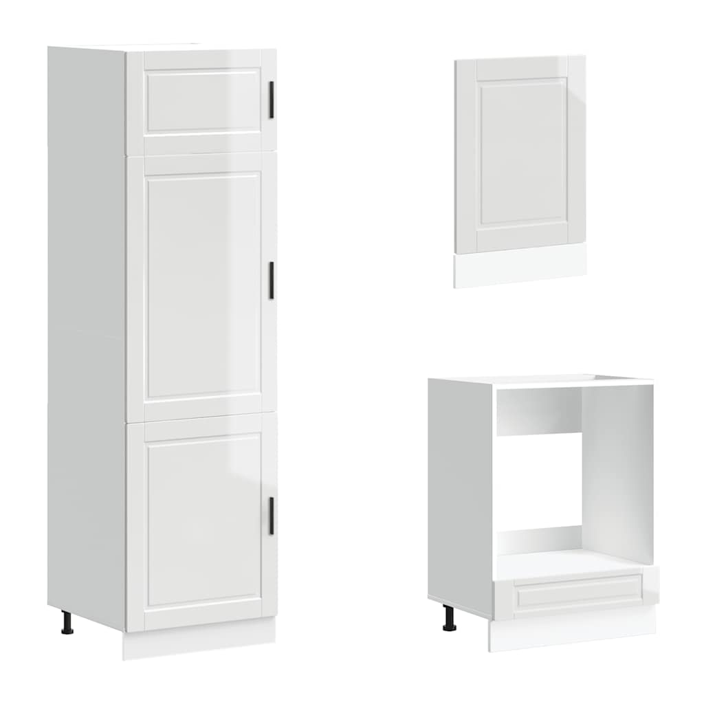 7-delt køkkenskabssæt "Porto" højglans hvid konstrueret træ