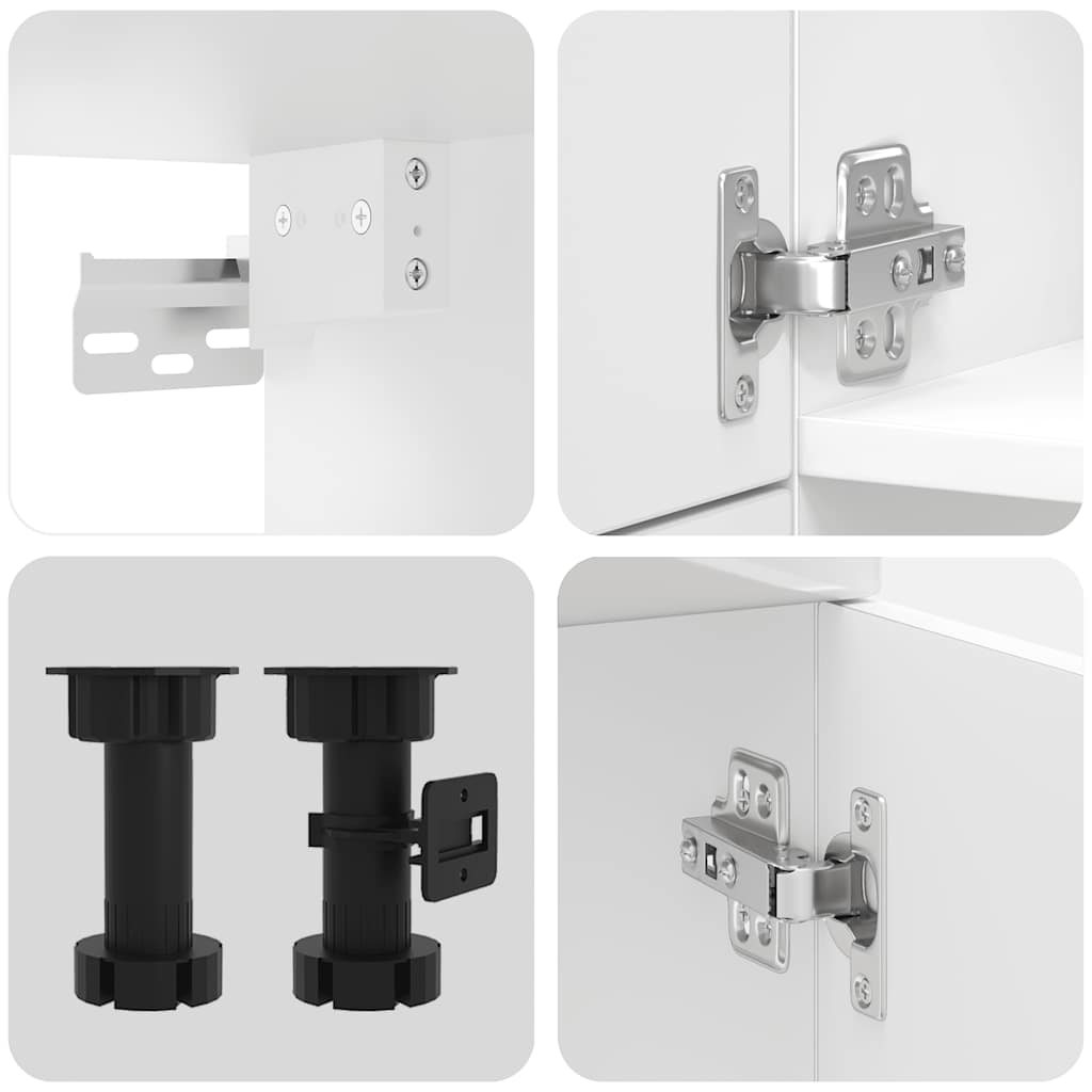 7-delt køkkenskabssæt "Porto" højglans hvid konstrueret træ