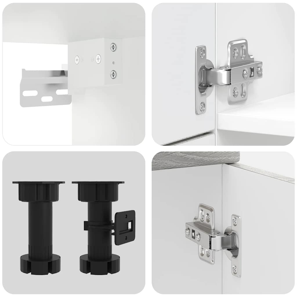 7-delt køkkenskabssæt "Porto" grå Sonoma konstrueret træ