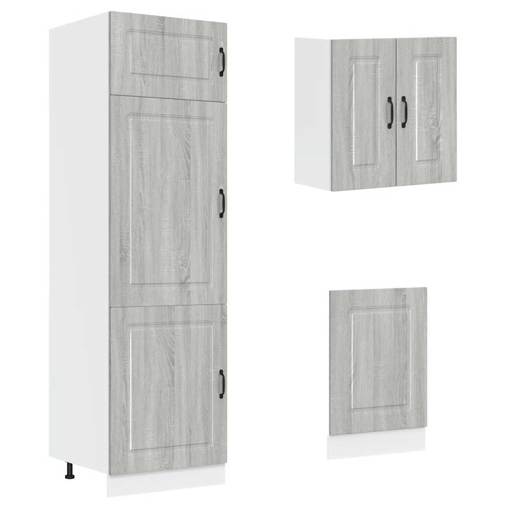 8 dele køkkenskabssæt Kalmar grå sonoma-eg konstrueret træ