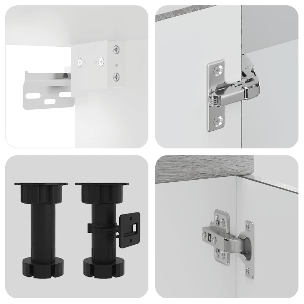 8 dele køkkenskabssæt Kalmar grå sonoma-eg konstrueret træ