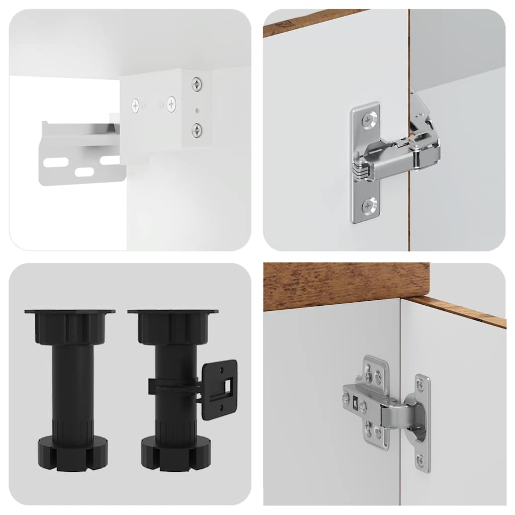 8 dele køkkenskabssæt Kalmar antikt træ konstrueret træ