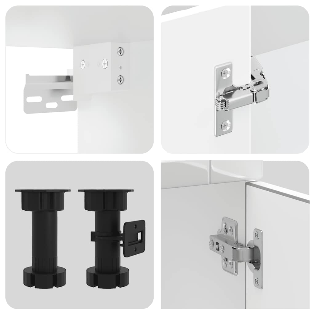 8-delt køkkenskabssæt "Porto" højglans hvid konstrueret træ